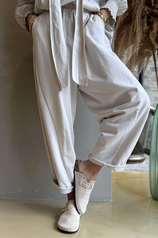 Lagen Seamed Tapered Barrel Pant Calico